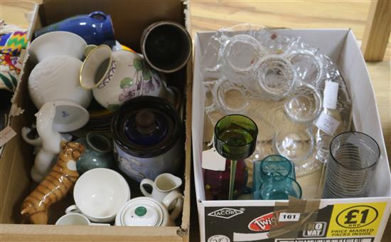 A quantity of Kosta and other 1960s glassware and a quantity of mixed Kaiser, Plichta, Beswick, etc.